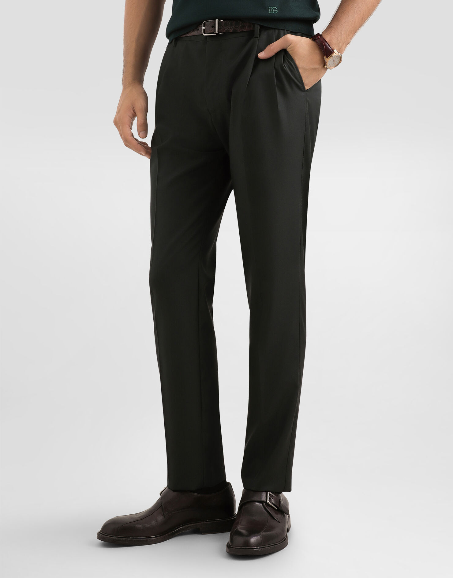 Dolce & Gabbana Virgin wool trousers Green GW0NETGK048